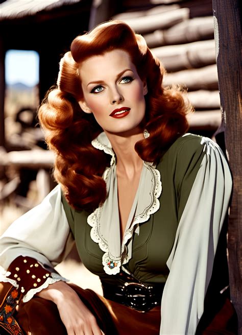 Maureen O'Hara as a Beautiful Cowgirl by LoloTheDabbler on DeviantArt