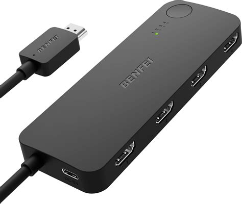 Amazon | BENFEI HDMI 切替器 4入力1出力 4K@60Hz、2K@144Hz、HDCP 2.3 【アダプティブイコライゼー