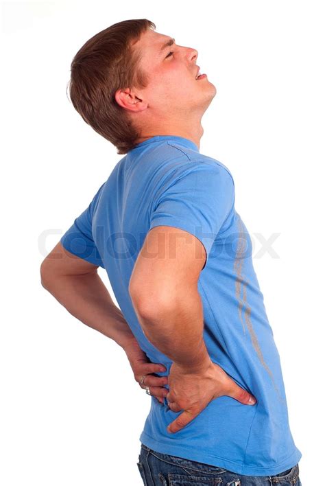 man shows pain stock image colourbox