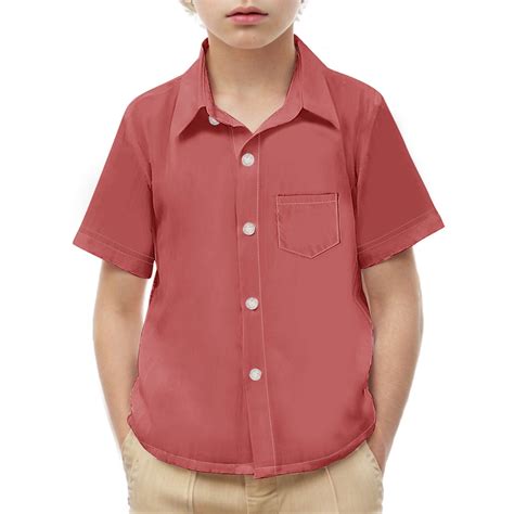 delliss boys short sleeve button  shirt summer solid kids boy dress shirts size   years