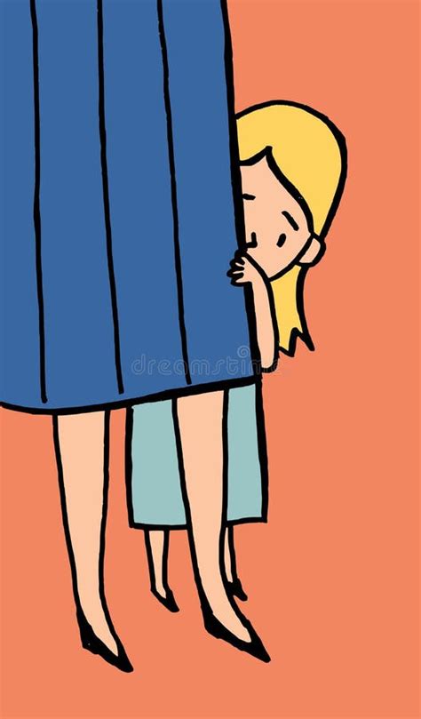 Child Hiding Behind Mother Stock Illustrations – 25 Child Hiding Behind ...