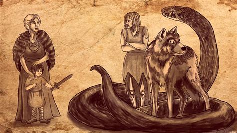 die monstroesen kinder von loki  der nordischen mythologie owku