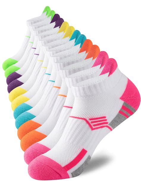 Cooplus Womens Ankle Socks, Low Cut Athletic Socks, Breathable Mesh, 6