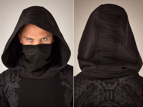 Black Goth Face Mask Hood Scarf Hoodie Star Costume Jedi Wars - Etsy
