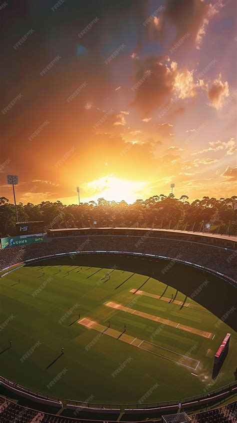 premium photo iconic cricket stadium  panoramic view  architecture