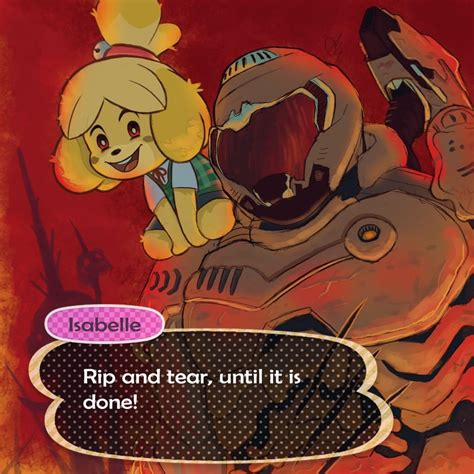 doom slayer takes isabelle   vacation  hell source