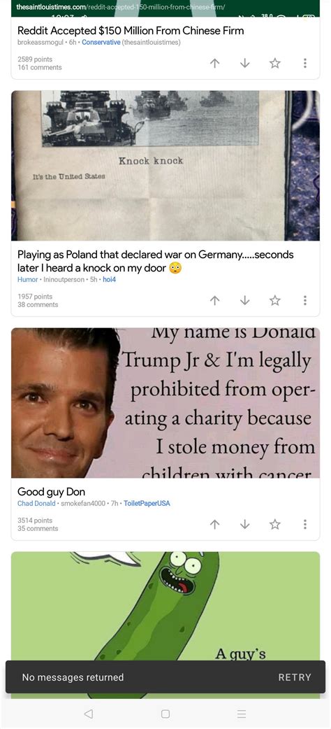 [bug] refreshing Reddit messages caused the no message returned to stay