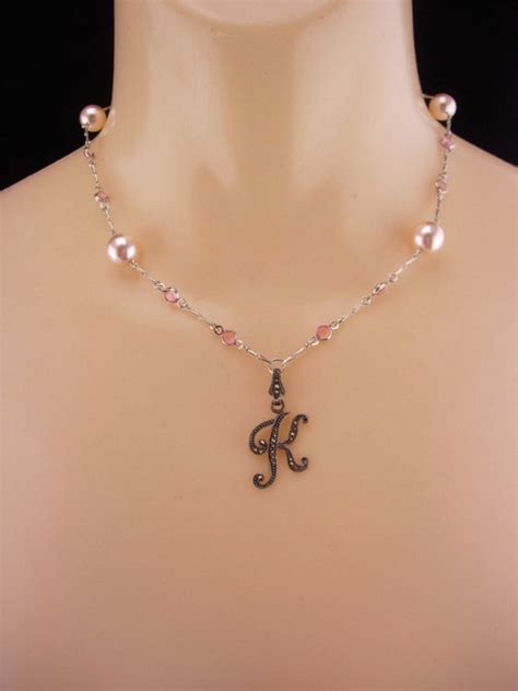 initial letter  necklace gem