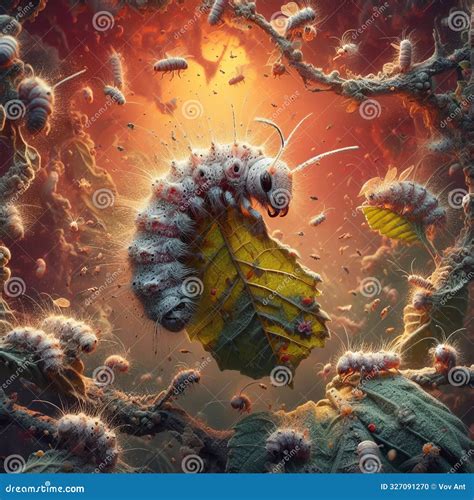 311 112. Leaf Miner_ an Insect that Burrows Tunnels or Stock Photo