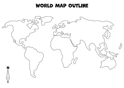 Simple World Map - 20 Free PDF Printables | Printablee