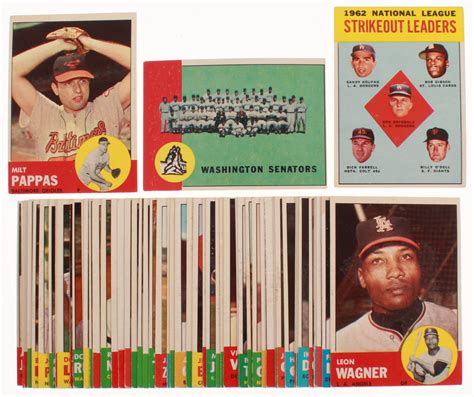 Lot of (54) 1963 Topps Baseball Cards with #131 Washington Senators ...