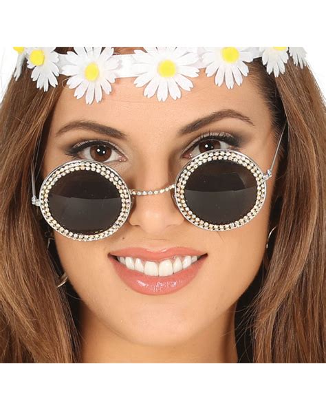 Hippie Glasses With Rhinestones Carnival & Motto Party | Horror-Shop.com