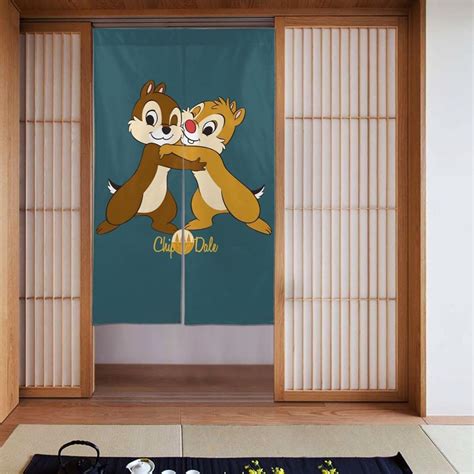 Amazon.co.jp: Chip and Dale Door Curtain, Noren, Curtain, Room Divider