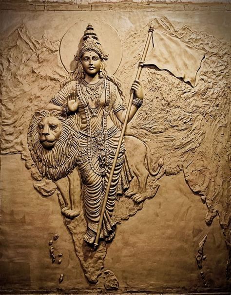 brown bharat mata fibre statue  worship size  feet