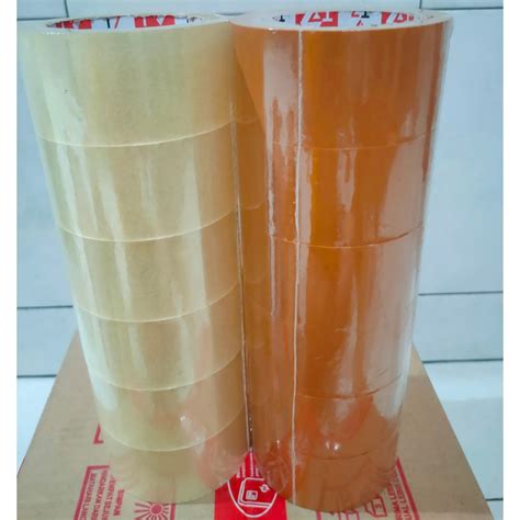 jual lakban  slop isi  roll mm  yard   murah bening coklat