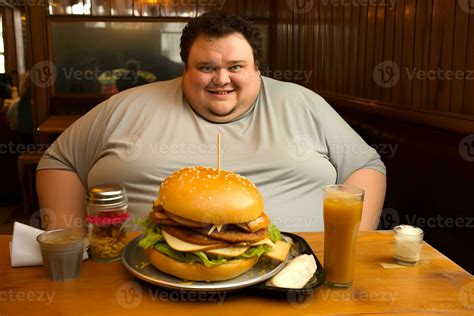 fat man with a huge belly is sitting at a table in a cafe with a huge