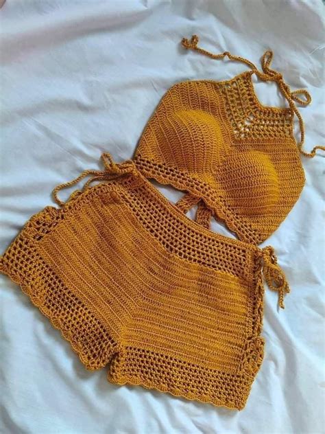 Short De Croche Cos Alto - Conjunto crochê cós alto – Artofit