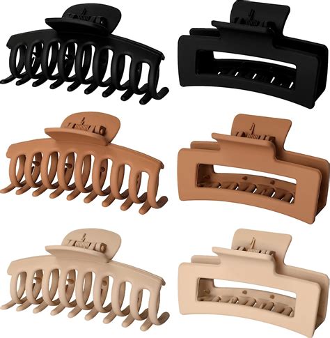 Vsiopy 6pcs 3.5 Inch Medium Large Claw Clips For Thick Hair, Big Hair ...