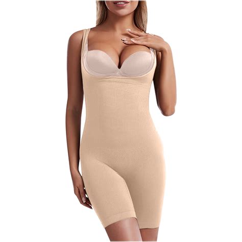 Fesfesfes Women's Bodysuit Abdomen Closing Open Shift Hip Lifting Sling