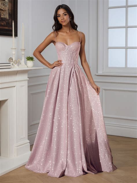 cicinia dusty rose prom dresses long   spaghetti straps sweethear