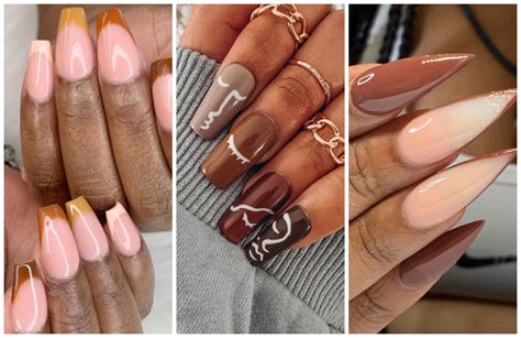 Acrylic & Press On Nails Nail Art Melanin Nails|Nude Nails|Brown Nails