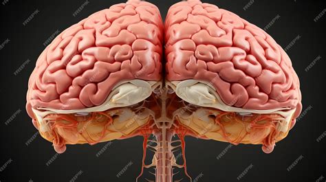 detailed  illustration  human brain anatomy showing neurological
