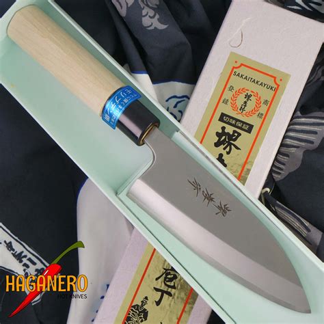 deba japanese kitchen knife sakai takayuki ajikiri inox  cm