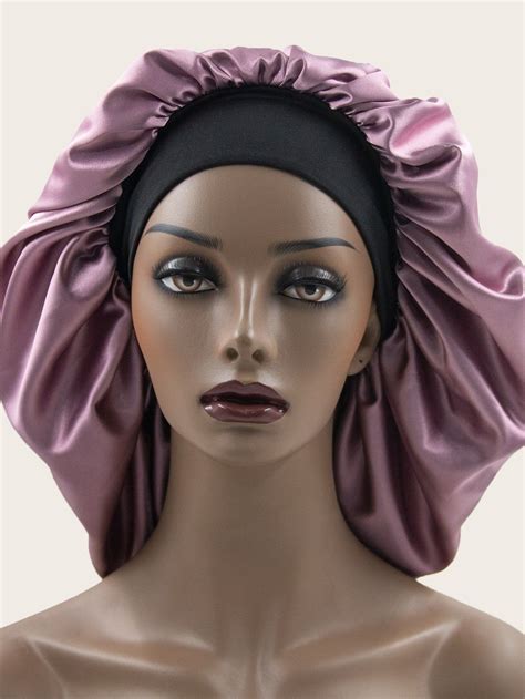 1pc Women Fashion Wide Brim Hair Bonnet Silk Bonnet Satin Bonnet | Hair