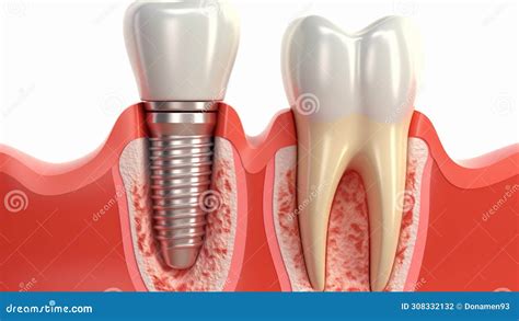 A Titanium Dental Implants Close-Up Stock Illustration - Illustration ...