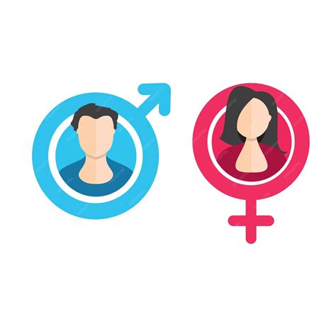 Iconos de hombre y mujer adecuados para campañas de igualdad de género