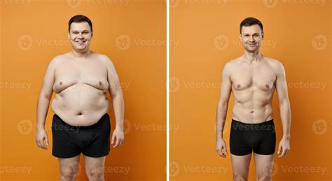 Transformation journey of a young caucasian male from overweight to fit
