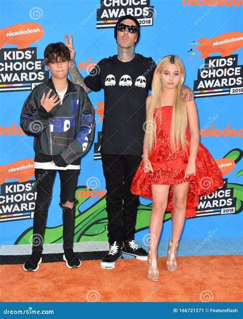 Travis Barker, Landon Barker & Alabama Barker Editorial Photo - Image