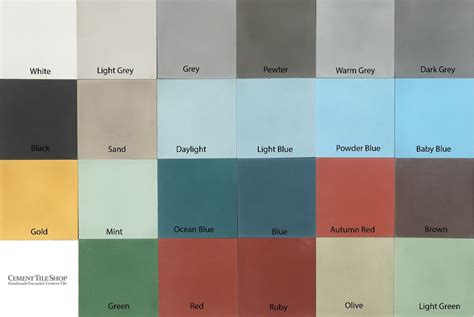 impressive glaze colors  ceramic tile color chart   images