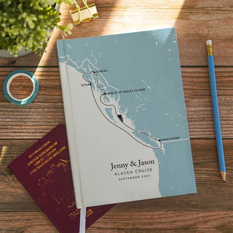 Custom Map Alaska Cruise Personalised Travel Journal – Travel Journal