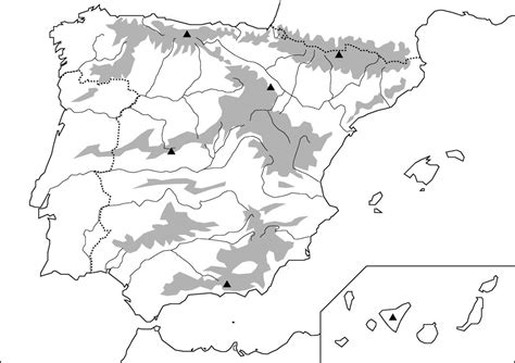 Mapa físico mudo España | IES RAMÓN CARANDE