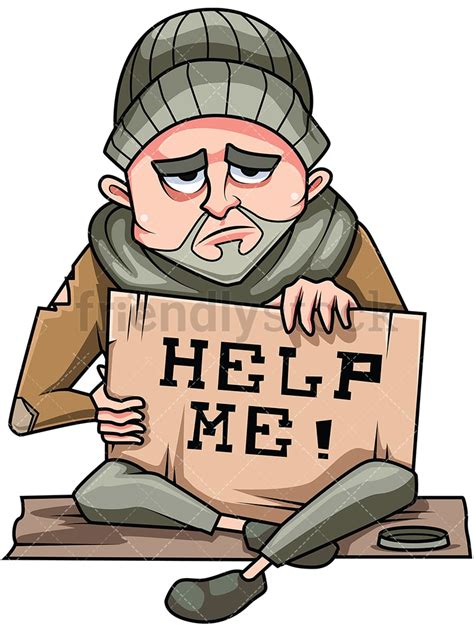 Homeless Man Cartoon - Cartoon Old Sad Homeless Man Royalty Free Vector ...