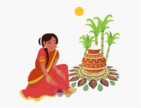 pongal pongal festival clipart black  white hd png  kindpng