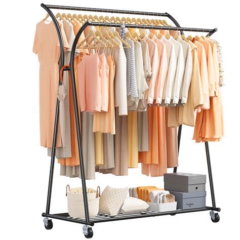 Rebrilliant Madelein Rolling Clothes Racks, Heavy Duty Garment Rack