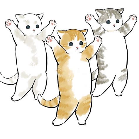 ciao salut par mofusand kitten drawing cute cat drawing cute