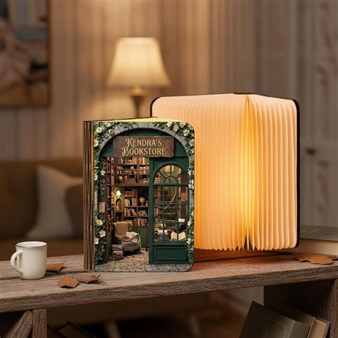 Custom Name Your Own Little Bookstore Light Folding Magnetic Table Lamp