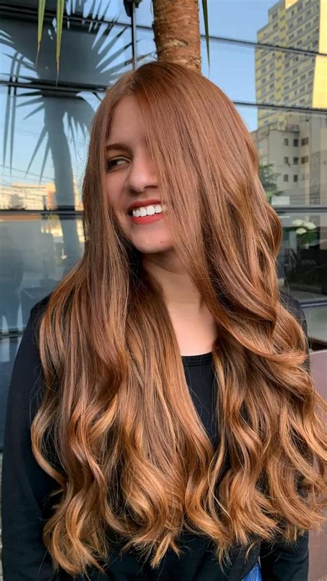 Mechas Cobre Dourado - Ruivo Acobreado Nude Dourado - Curitiba | Cabelo ruivo natural, Cores ...