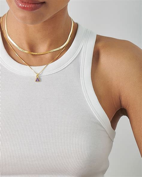 Amethyst February Birthstone Necklace | 18k Gold Plated – EDGE of EMBER