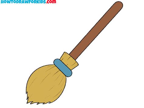 how to draw a witches broom