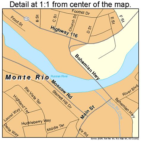 Monte Rio California Street Map 0648928