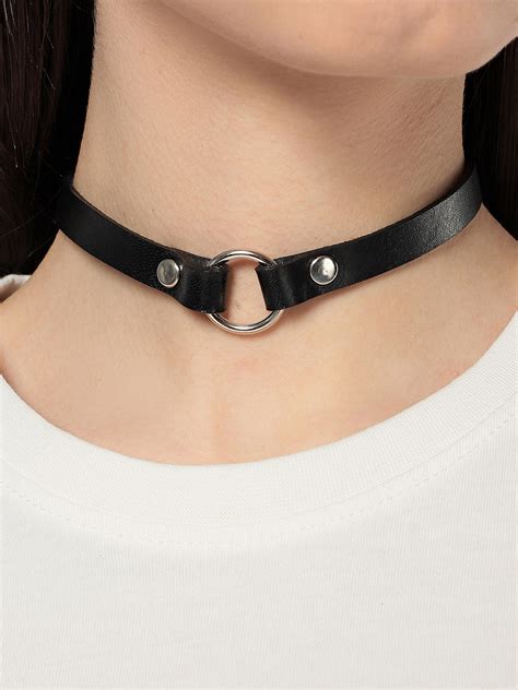 Чокер кожаный черный O-Ring mini в магазине «OhMyLeather» на Ламбада ...