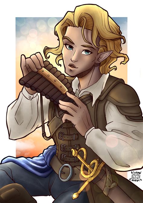 D&D Commission Half elf bard | Half elf bard, Dungeons and dragons ...