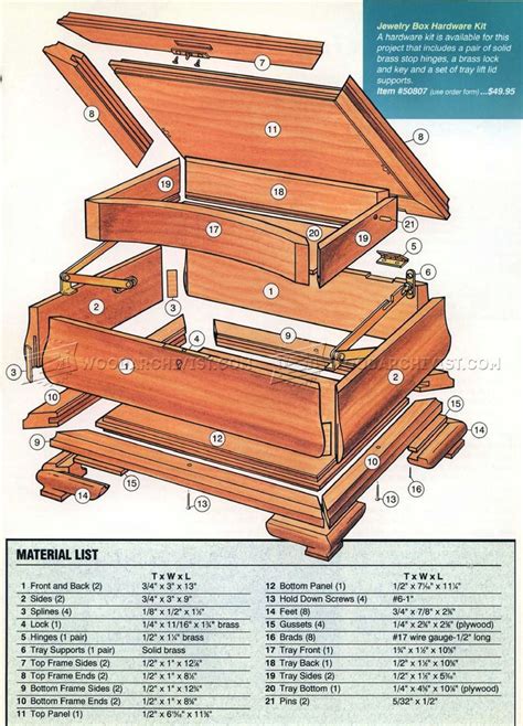 Jewelry Box Plans • WoodArchivist