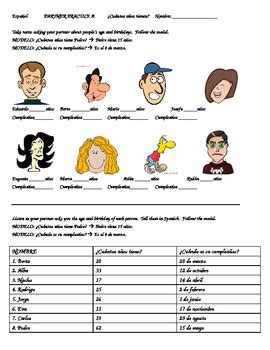Partner Practice: Tener ___anos and dates in Spanish by barbara davis