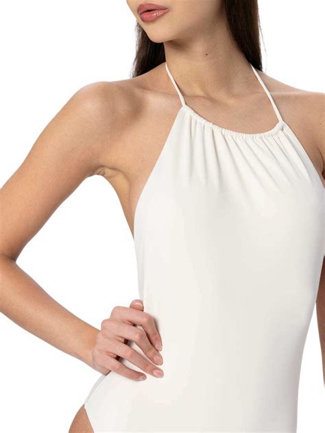 MC2 Saint Barth Woman Cream Halter Neck One Piece Swimsuit MC2 Saint Barth