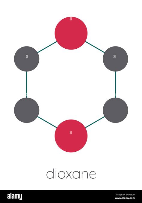 Dioxane (1,4-dioxane) solvent molecule. Stylized skeletal formula ...